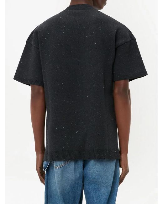 J.W. Anderson Black Barcode-Print Short-Sleeved Sweatshirt