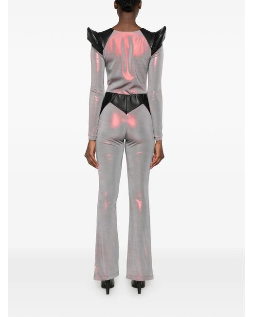 MITILIANE COUTURE Pink Leather-Insert Jumpsuit