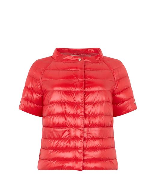 Herno Red Short-Sleeve Puffer Jacket