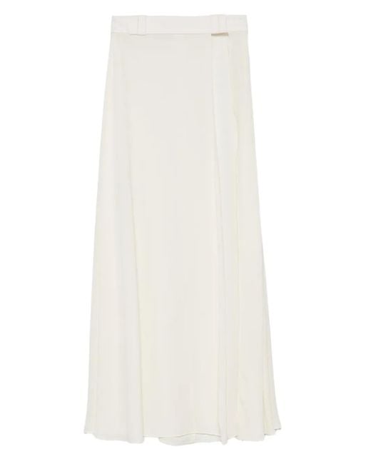Vestiaire d'un Oiseau Libre White Slit Midi Skirt