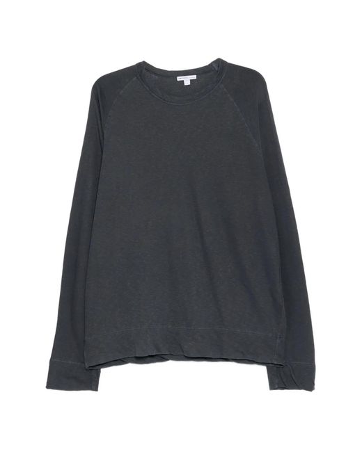 James Perse Black T-Shirt En Molleton Vintage for men