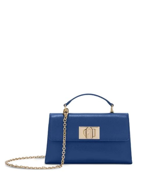 Furla Blue Mini 1927 Leather Tote Bag
