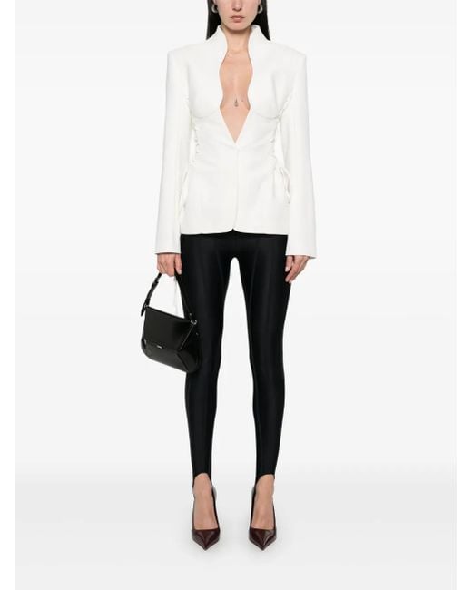 Mugler White Laced-Up Jacket