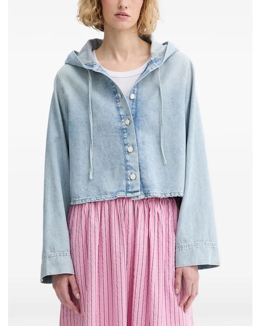 Marc O' Polo Blue Cropped Hooded Denim Jacket