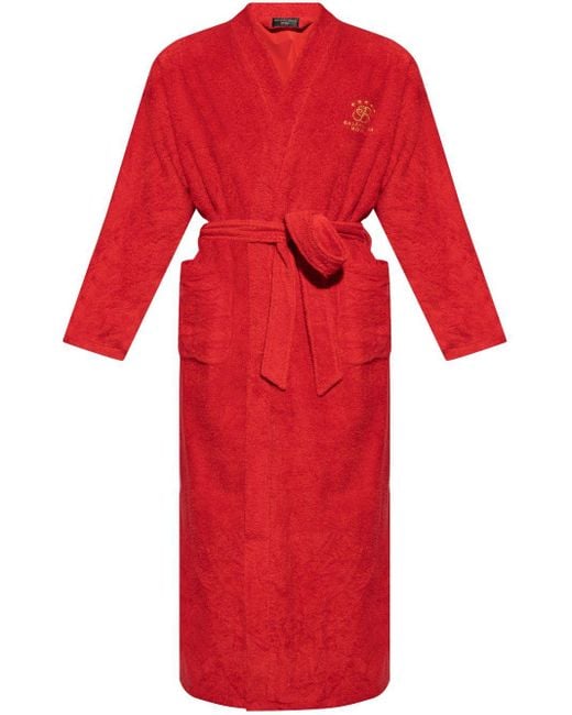 Balenciaga Red Deco B Hotel Maxi Bathrobe Coat for men