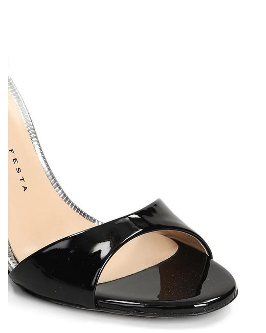 Roberto Festa White Patent-Leather Vitis Sandals