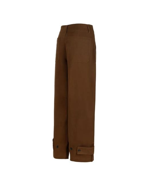 FRAME Brown Button Cuff Trousers