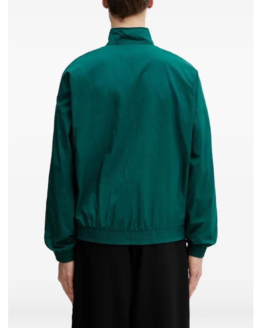 Adidas Green Archive Blocked Logo-Embroidered Panelled Jacket for men