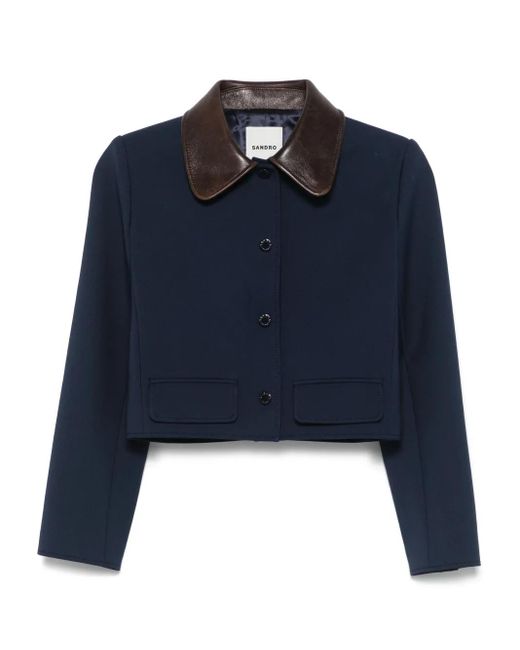 Chaqueta con cuello en contraste Sandro de color Blue