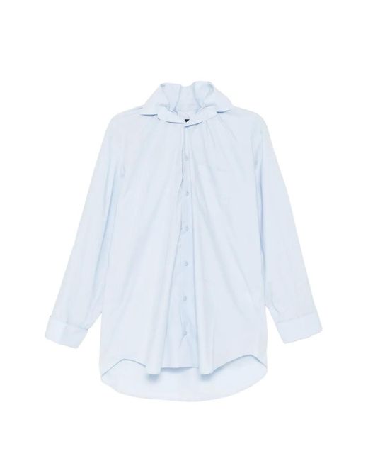ALAINPAUL White Elasticated Collar Shirt