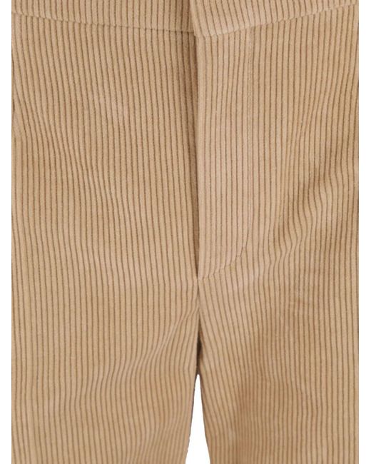 Pantalon en velours côtelé à coupe courte Chloé en coloris Natural