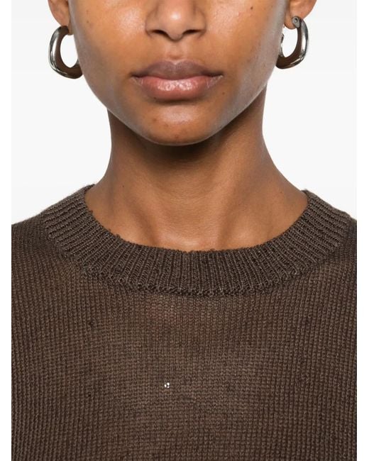 Brunello Cucinelli Brown Sequin-Embellished Jumper