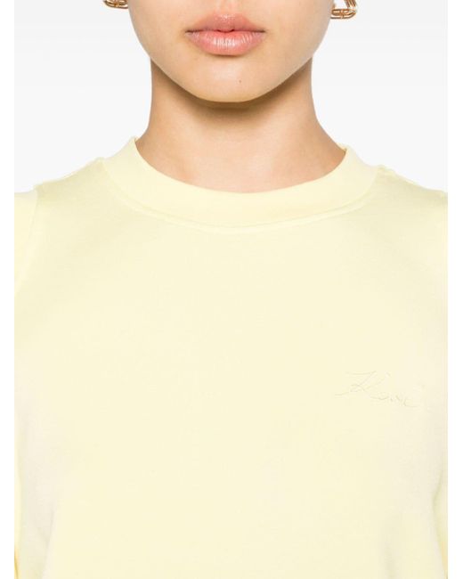 Sudadera con hombros descubiertos Karl Lagerfeld de color Yellow
