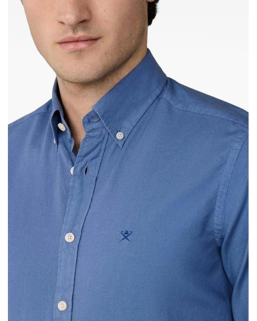 Hackett Blue Button-Down Oxford Shirt for men