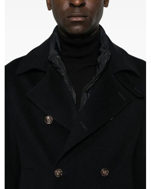 Barba Napoli Black Caban À Boutonnière Croisée for men