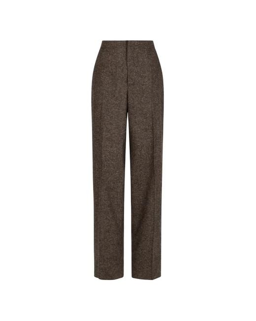 Tagliatore Brown Pressed-Crease Straight-Leg Trousers