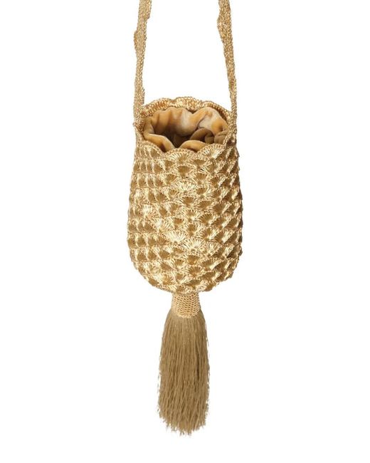 Johanna Ortiz Metallic Fate's Bouquet Tassel Mini Bag
