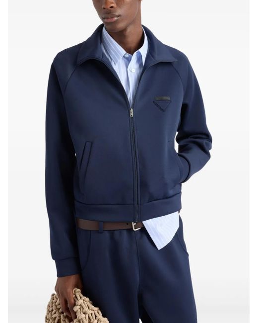 Prada Blue Zipped Sweatshirt for men