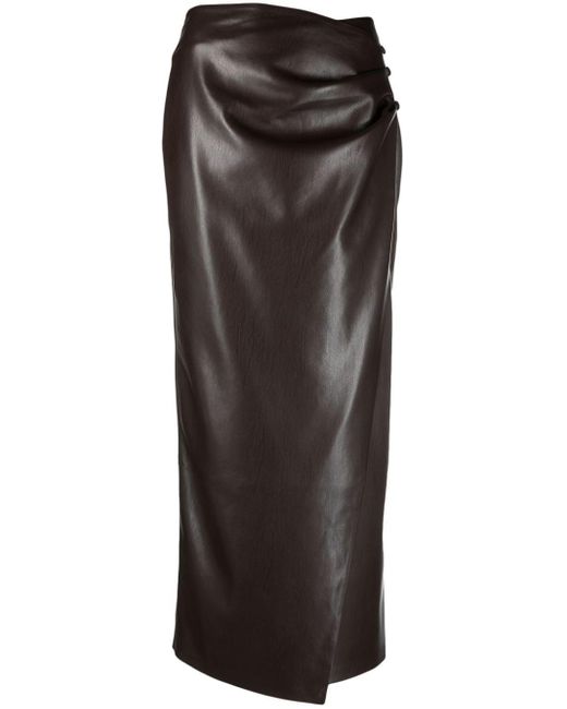 Falda larga drapeada Nanushka de color Black