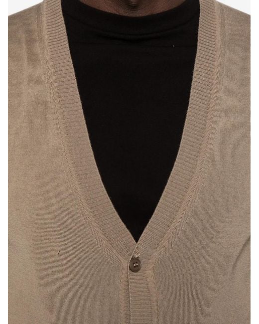 Emporio Armani Natural V-Neck Button-Up Cardigan for men