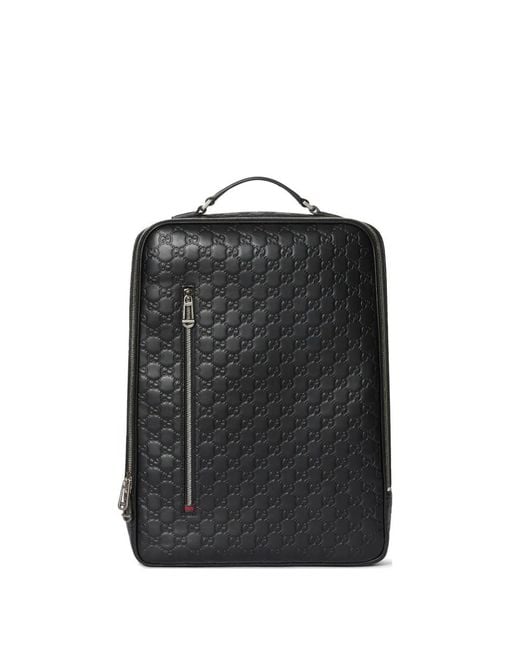 Gucci Black Gg Emblem Backpack for men