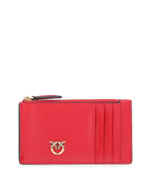 Pinko Red Love Birds Zipped Card Holder