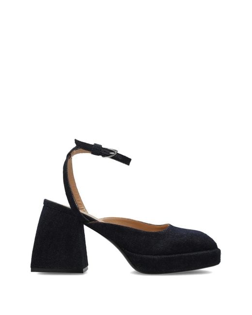 NODALETO White Platform Denim Pumps