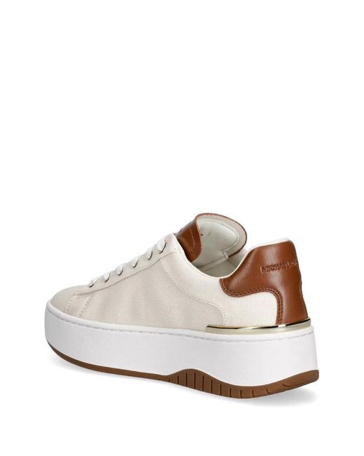MICHAEL Michael Kors White Logo-Patch Platform Sneakers