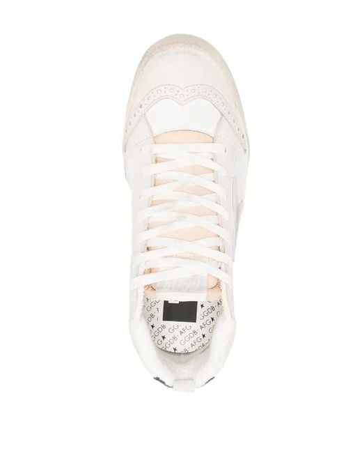 Golden Goose Deluxe Brand White Mid Star Trainers With Star