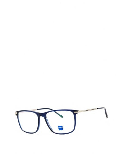 Zeiss Black Rectangle-Frame Glasses for men