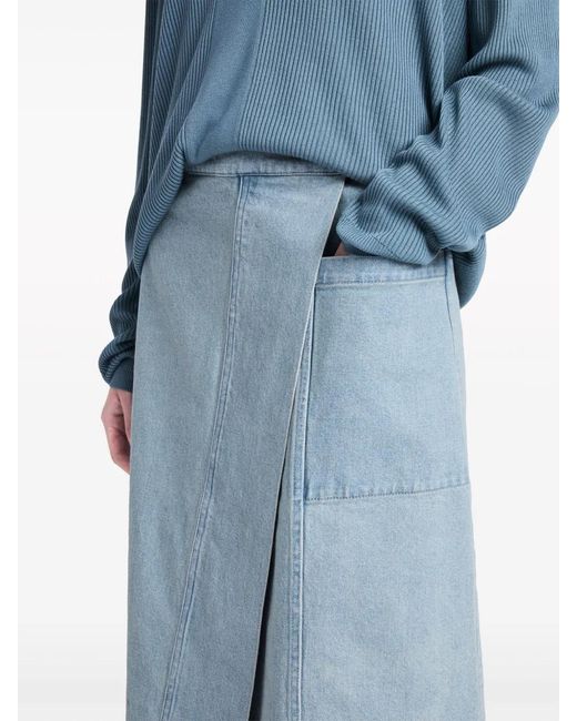 Proenza Schouler Blue Iris Denim Midi Skirt