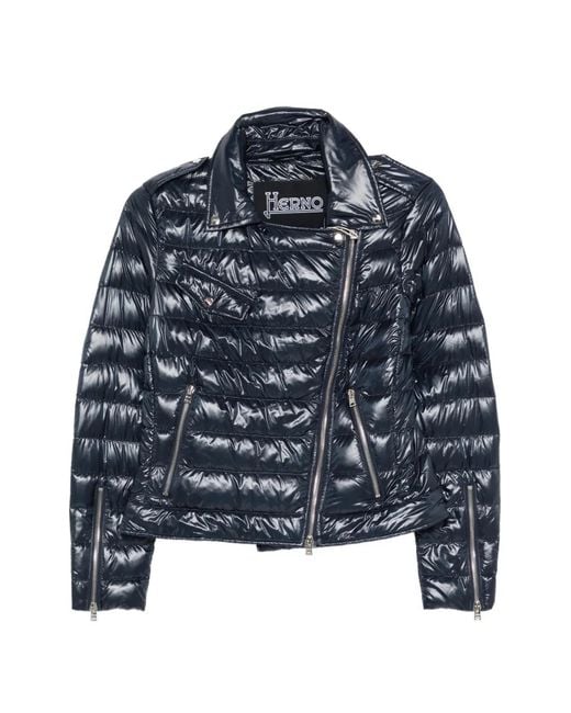 Herno Blue Biker Jacket
