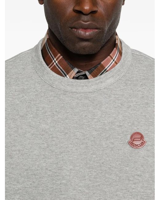 Sudadera Con Parche Del Logo Moncler de hombre de color Gray