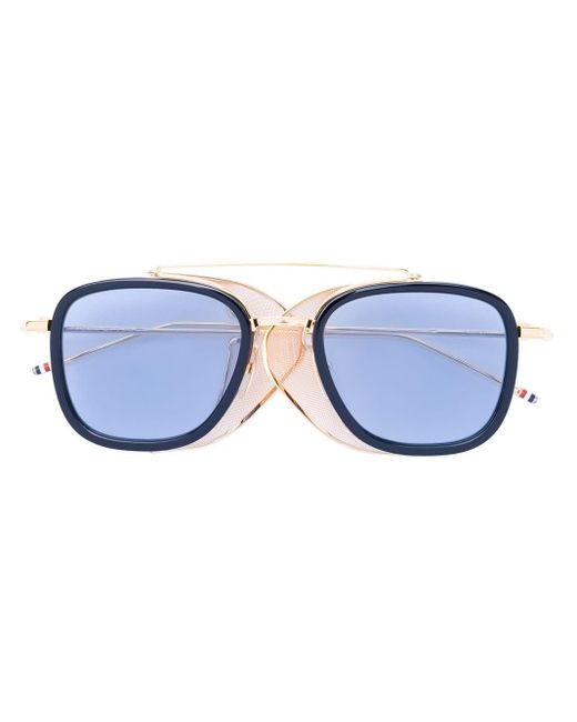 Thom Browne Metallic Square Frame Sunglasses