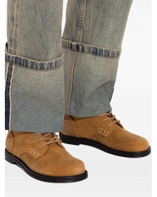 J.W. Anderson Brown Lace-Up Suede Boots