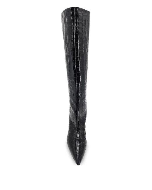 Madison Maison Black 45Mm Croc-Effect Pointy-Toe Boots