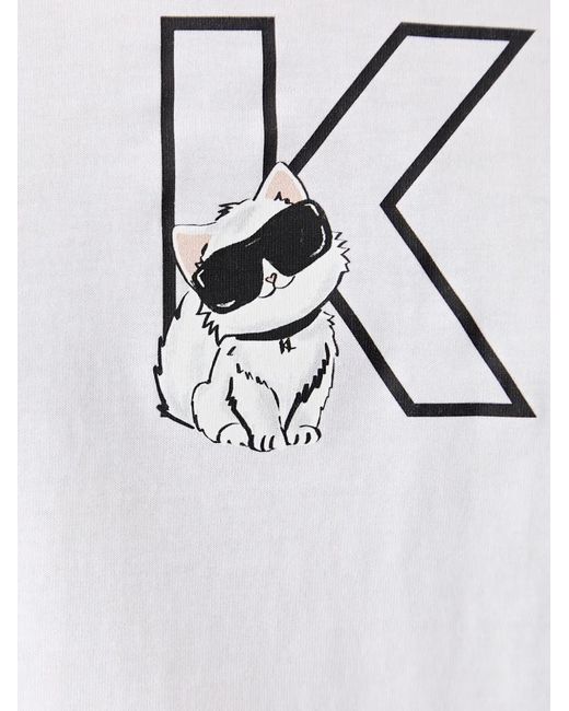 Karl Lagerfeld Black Choupette-Print Raglan-Sleeve T-Shirt