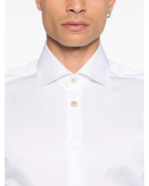 Kiton White Button-Down Shirt for men