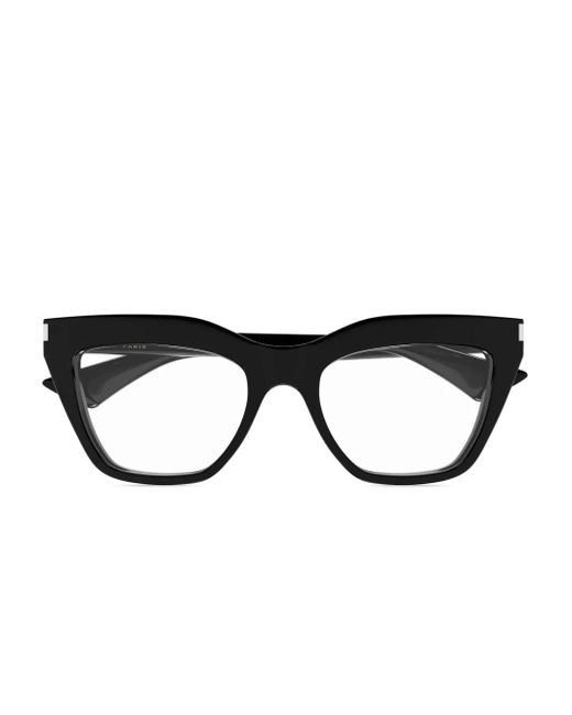 Saint Laurent Black Brille Mit Eckigem Gestell