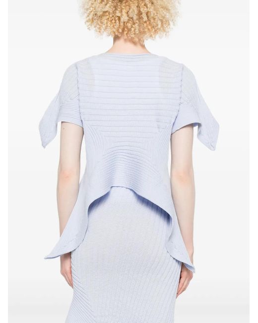Issey Miyake White Subdued Knit Top
