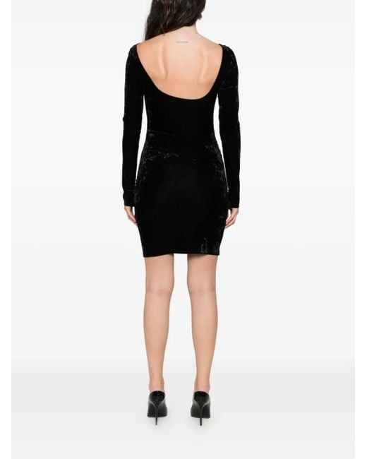 Patrizia Pepe Black Ruched Mini Dress