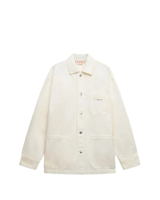 Marni White Patch-Pocket Shirt for men