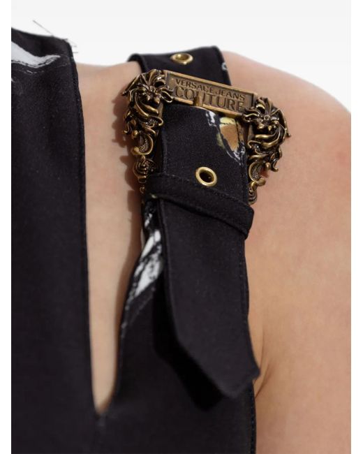 Abito Barocco Outline di Versace Jeans Couture in Black