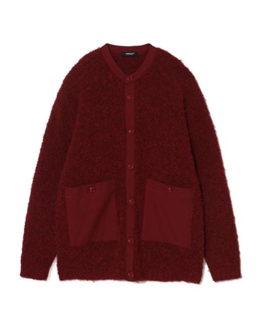 メンズ Undercover パッチポケット カーディガン Red