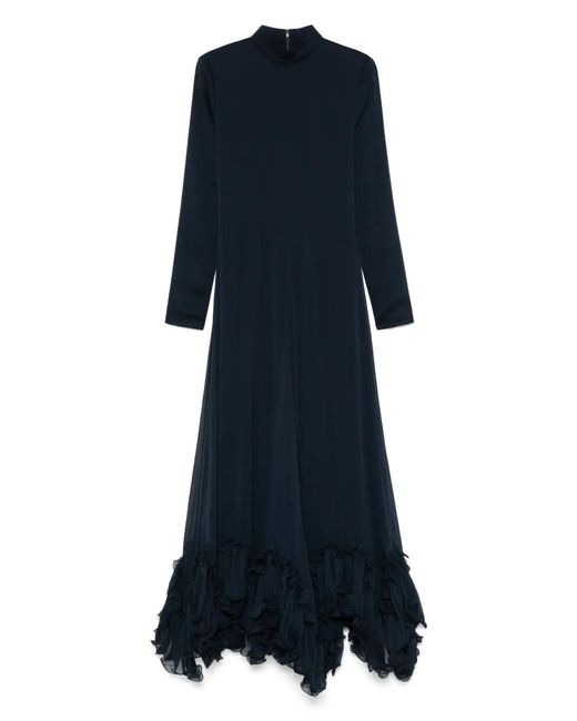 ROTATE BIRGER CHRISTENSEN Blue Long Dress With Detail On The Bottom
