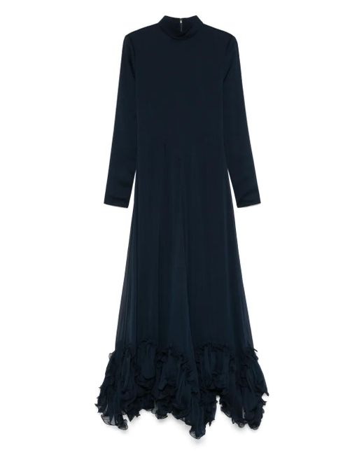 ROTATE BIRGER CHRISTENSEN Blue Long Dress With Detail On The Bottom