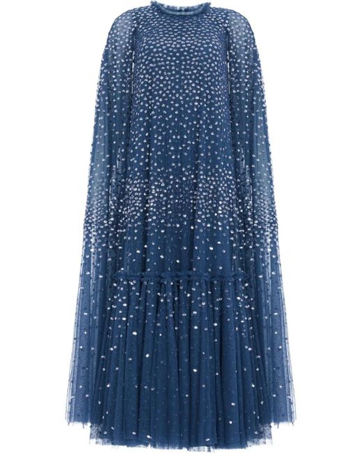 Abito Da Sera Con Mantella di Needle & Thread in Blue