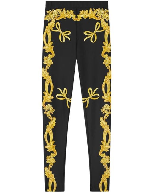 Versace Black Medusa Came Print Leggings