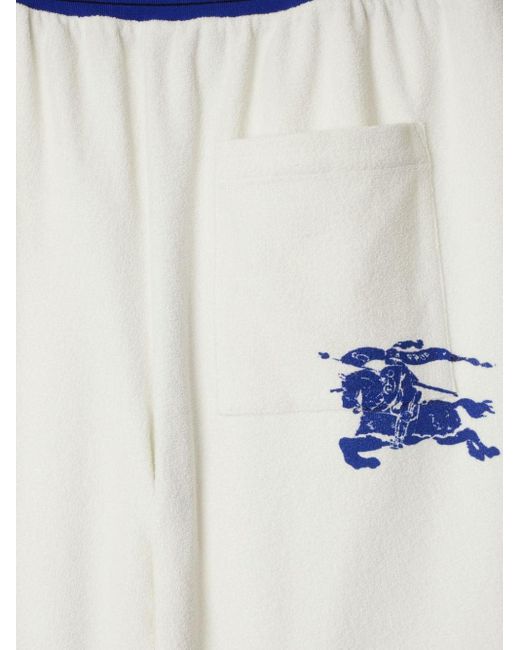 Burberry Blue Cotton Terrycloth Shorts for men