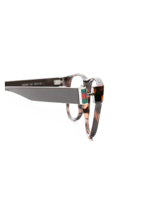 Gucci Brown Tortoiseshell-Effect Square-Frame Glasses